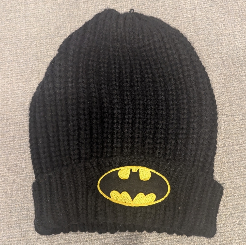 Beanie Batman Side Logo Knit Cuff Black One size
